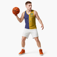 Custom Ukraine National Football Basketball Jersey The Blue and Yellow with Map Half Style - Wonder Print Shop