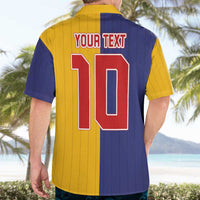 Custom Ukraine National Football Hawaiian Shirt The Blue and Yellow with Map Half Style - Wonder Print Shop