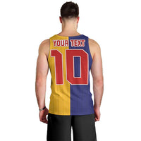 Custom Ukraine National Football Men Tank Top The Blue and Yellow with Map Half Style - Wonder Print Shop