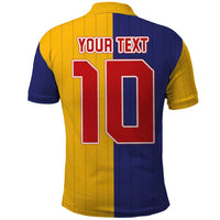 Custom Ukraine National Football Polo Shirt The Blue and Yellow with Map Half Style - Wonder Print Shop