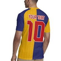 Custom Ukraine National Football Rugby Jersey The Blue and Yellow with Map Half Style - Wonder Print Shop