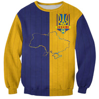 Custom Ukraine National Football Sweatshirt The Blue and Yellow with Map Half Style - Wonder Print Shop