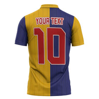 Custom Ukraine National Football Zipper Polo Shirt The Blue and Yellow with Map Half Style - Wonder Print Shop