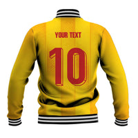 Custom Ukraine National Football Baseball Jacket Vyshyvanka Inspired Geometry - Wonder Print Shop