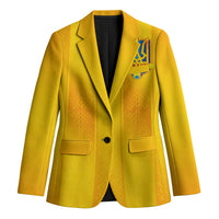 Custom Ukraine National Football Blazer Vyshyvanka Inspired Geometry - Wonder Print Shop