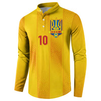Custom Ukraine National Football Button Sweatshirt Vyshyvanka Inspired Geometry - Wonder Print Shop
