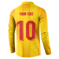 Custom Ukraine National Football Button Sweatshirt Vyshyvanka Inspired Geometry - Wonder Print Shop