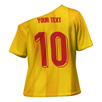 Custom Ukraine National Football Cross Shoulder Shirt Vyshyvanka Inspired Geometry - Wonder Print Shop