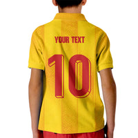 Custom Ukraine National Football Kid Polo Shirt Vyshyvanka Inspired Geometry - Wonder Print Shop