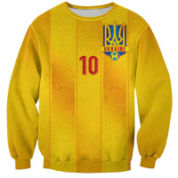 Custom Ukraine National Football Sweatshirt Vyshyvanka Inspired Geometry - Wonder Print Shop