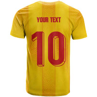 Custom Ukraine National Football T Shirt Vyshyvanka Inspired Geometry - Wonder Print Shop