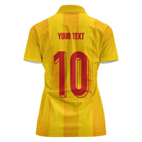 Custom Ukraine National Football Women Polo Shirt Vyshyvanka Inspired Geometry - Wonder Print Shop