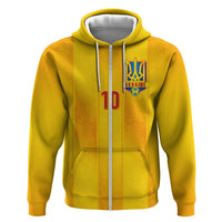Custom Ukraine National Football Zip Hoodie Vyshyvanka Inspired Geometry - Wonder Print Shop