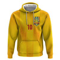 Custom Ukraine National Football Zip Hoodie Vyshyvanka Inspired Geometry - Wonder Print Shop