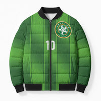 Custom Ireland National Football Bomber Puffer Jacket Celtics Knot Shamrocks Inspired Geometry - Wonder Print Shop