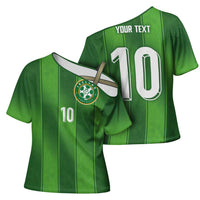 Custom Ireland National Football Cross Shoulder Shirt Celtics Knot Shamrocks Inspired Geometry - Wonder Print Shop