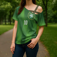 Custom Ireland National Football Cross Shoulder Shirt Celtics Knot Shamrocks Inspired Geometry - Wonder Print Shop