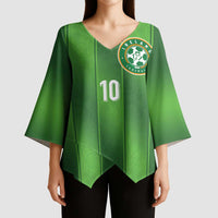 Custom Ireland National Football Kimono Sleeve Blouse Celtics Knot Shamrocks Inspired Geometry - Wonder Print Shop