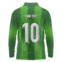 Custom Ireland National Football Long Sleeve Polo Shirt Celtics Knot Shamrocks Inspired Geometry - Wonder Print Shop