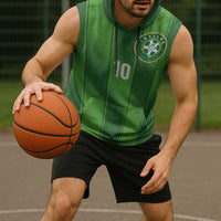 Custom Ireland National Football Sleeveless Hoodie Celtics Knot Shamrocks Inspired Geometry - Wonder Print Shop