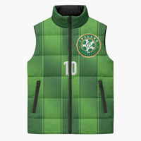 Custom Ireland National Football Sleeveless Puffer Jacket Celtics Knot Shamrocks Inspired Geometry - Wonder Print Shop