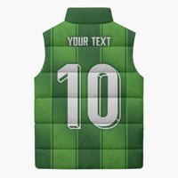 Custom Ireland National Football Sleeveless Puffer Jacket Celtics Knot Shamrocks Inspired Geometry - Wonder Print Shop