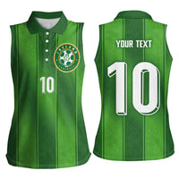 Custom Ireland National Football Women Sleeveless Polo Shirt Celtics Knot Shamrocks Inspired Geometry - Wonder Print Shop