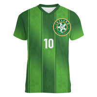 Custom Ireland National Football Women V-Neck T-Shirt Celtics Knot Shamrocks Inspired Geometry - Wonder Print Shop