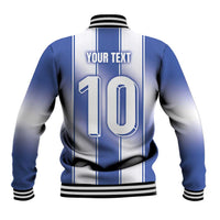 Custom Greece National Football Baseball Jacket Greek Key Inspired Geometry - Wonder Print Shop