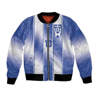 Custom Greece National Football Bomber Jacket Greek Key Inspired Geometry - Wonder Print Shop