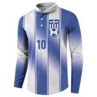 Custom Greece National Football Button Sweatshirt Greek Key Inspired Geometry - Wonder Print Shop