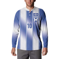 Custom Greece National Football Button Sweatshirt Greek Key Inspired Geometry - Wonder Print Shop