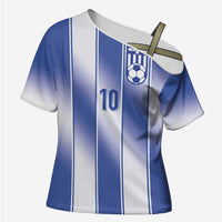 Custom Greece National Football Cross Shoulder Shirt Greek Key Inspired Geometry - Wonder Print Shop