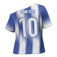Custom Greece National Football Cross Shoulder Shirt Greek Key Inspired Geometry - Wonder Print Shop