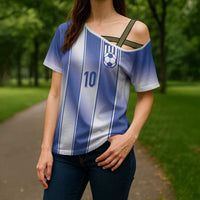 Custom Greece National Football Cross Shoulder Shirt Greek Key Inspired Geometry - Wonder Print Shop