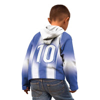 Custom Greece National Football Kid Hoodie Greek Key Inspired Geometry - Wonder Print Shop