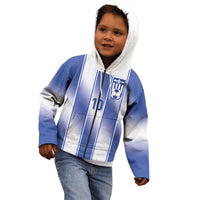Custom Greece National Football Kid Hoodie Greek Key Inspired Geometry - Wonder Print Shop