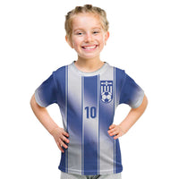 Custom Greece National Football Kid T Shirt Greek Key Inspired Geometry - Wonder Print Shop