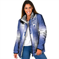 Custom Greece National Football Padded Jacket Greek Key Inspired Geometry - Wonder Print Shop