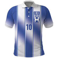 Custom Greece National Football Polo Shirt Greek Key Inspired Geometry - Wonder Print Shop