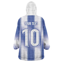 Custom Greece National Football Wearable Blanket Hoodie Greek Key Inspired Geometry - Wonder Print Shop