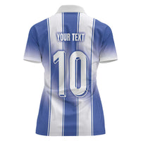 Custom Greece National Football Women Polo Shirt Greek Key Inspired Geometry - Wonder Print Shop