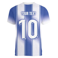 Custom Greece National Football Women V-Neck T-Shirt Greek Key Inspired Geometry - Wonder Print Shop