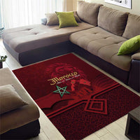 Happy Morocco Proclamation Day Area Rug Barbary Lion's Roar - Fight for Peace and Freedom - Wonder Print Shop