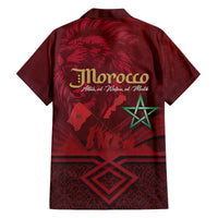 Happy Morocco Proclamation Day Family Matching Off The Shoulder Long Sleeve Dress and Hawaiian Shirt Barbary Lion's Roar - Fight for Peace and Freedom - Wonder Print Shop