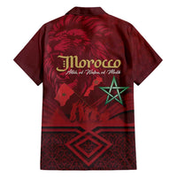 Happy Morocco Proclamation Day Family Matching Short Sleeve Bodycon Dress and Hawaiian Shirt Barbary Lion's Roar - Fight for Peace and Freedom - Wonder Print Shop