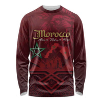 Happy Morocco Proclamation Day Long Sleeve Shirt Barbary Lion's Roar - Fight for Peace and Freedom - Wonder Print Shop