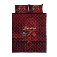Happy Morocco Proclamation Day Quilt Bed Set Barbary Lion's Roar - Fight for Peace and Freedom - Wonder Print Shop