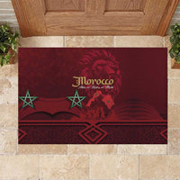 Happy Morocco Proclamation Day Rubber Doormat Barbary Lion's Roar - Fight for Peace and Freedom - Wonder Print Shop