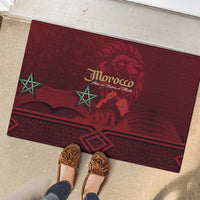 Happy Morocco Proclamation Day Rubber Doormat Barbary Lion's Roar - Fight for Peace and Freedom - Wonder Print Shop